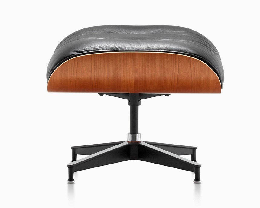 A low stool with a leather cushion