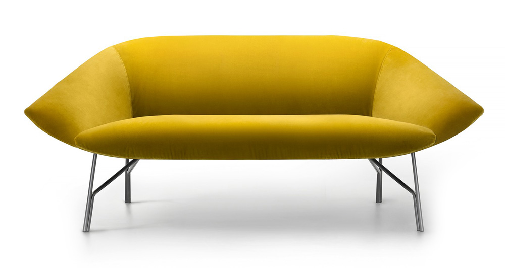 A yellow sofa