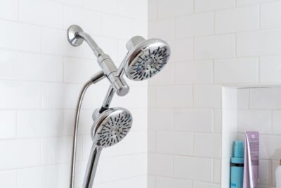 Shower fixtures on the wall
