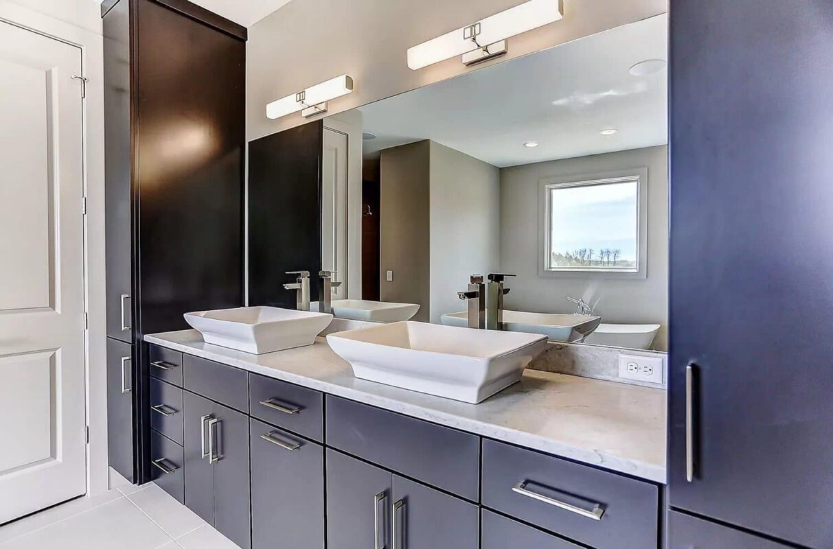 A modern bathroom vanity