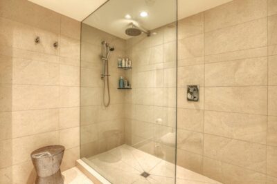 A spacious modern shower
